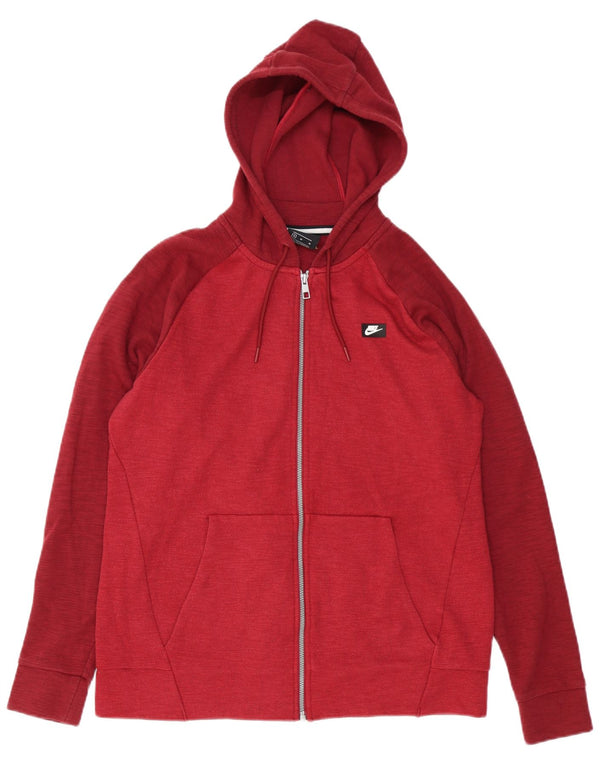 Nike hættetrøje med lynlås til mænd Medium Bourgogne Colourblock Bomuld