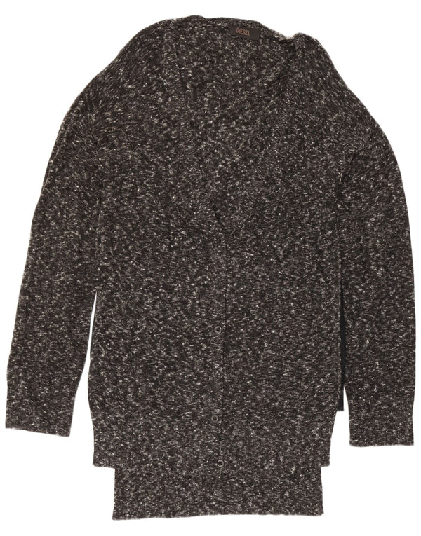 Diesel Womens Longline Oversized Cardigan Sweater UK 10 Small Grey Flecked