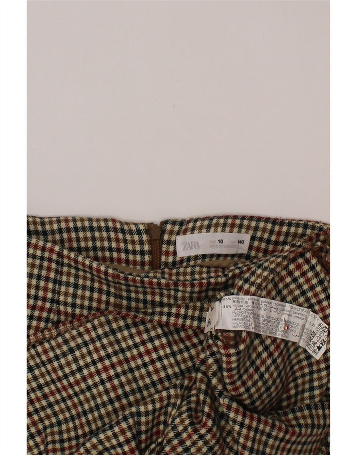 ZARA Girls Skort 9-10 År Multifarvet Houndstooth Polyester