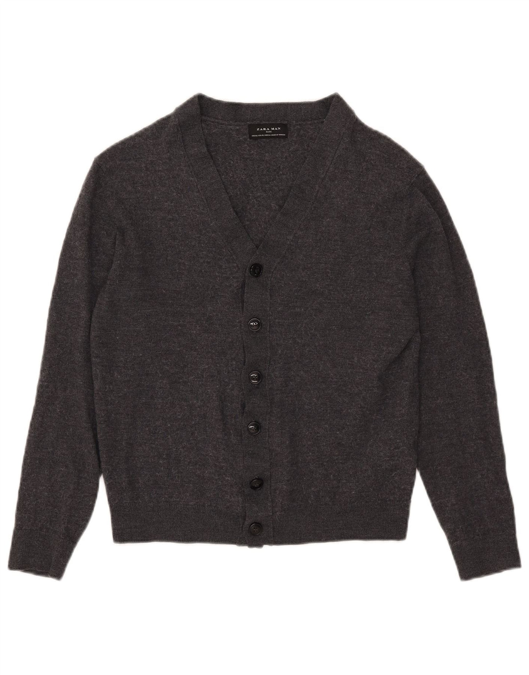 Zara Herre Cardigan Sweater XL Grå Akryl