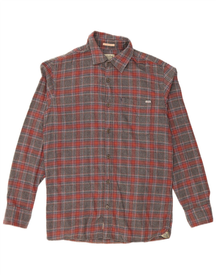 JACK & JONES Mens Flannel Shirt Medium Grey Check Cotton