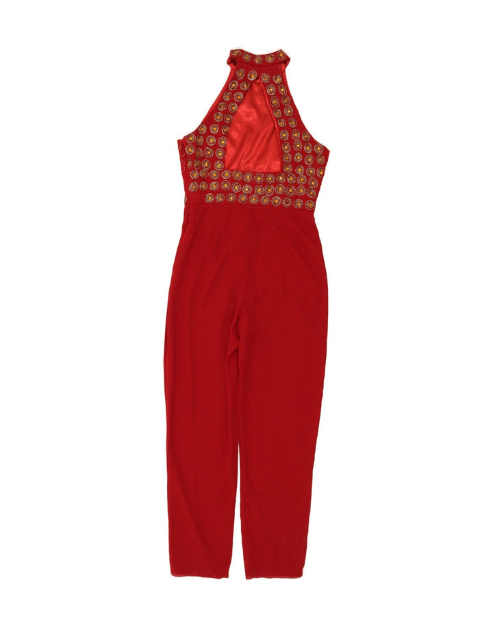 VIRGOS LOUNGE Womens Sleeveless Jumpsuit UK 12 Medium  Red Vintage Virgos Lounge and Second-Hand Virgos Lounge from Messina Hembry 