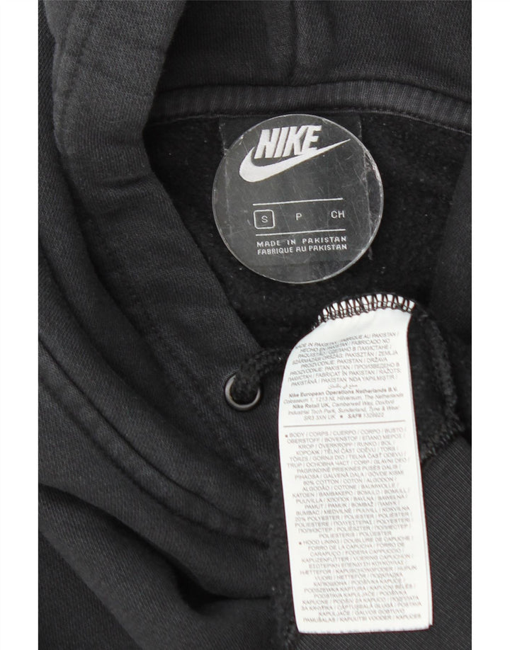 Nike Dame Oversized Hoodie Jumper UK 10 Small Black Bomuld