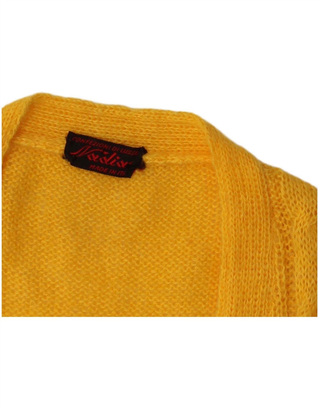 NADIA Womens Sleeveless Cardigan Sweater UK 14 Medium Yellow