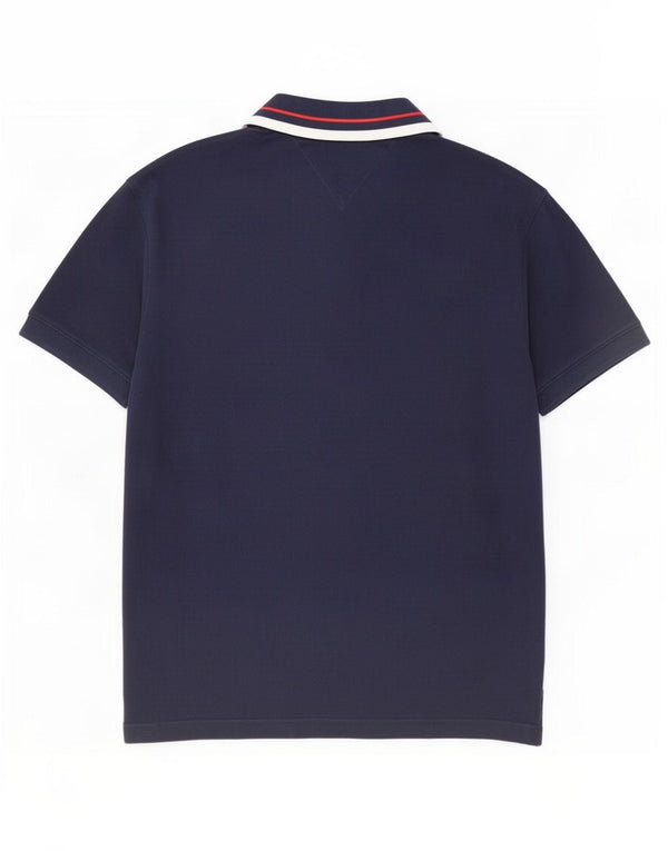 Tommy Hilfiger Herre Regular Fit Polo Shirt Large Navy Blue Stribet Classic
