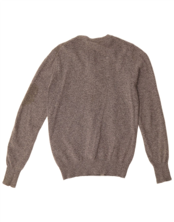 Benetton Dame Cardigan Sweater UK 10 Small Grey Uld