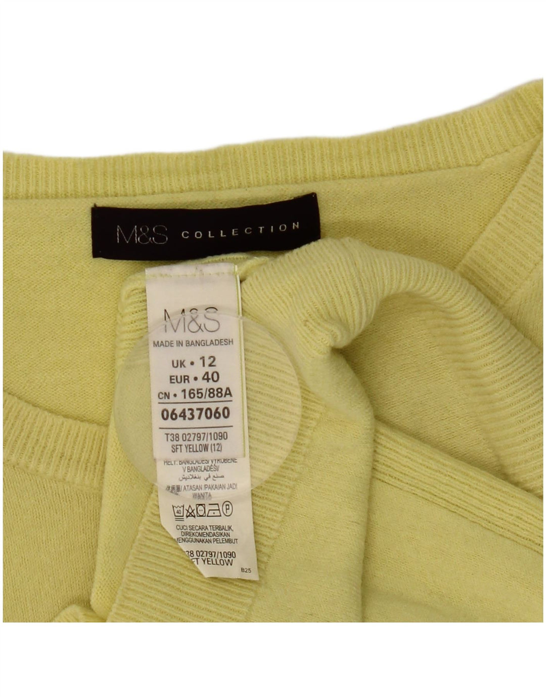 Marks & Spencer Dame sweater med rund hals DK 12 Medium Gul