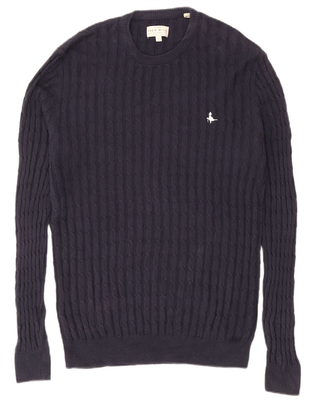 Jack Wills Herre Crew Neck Jumper Sweater lille marineblå bomuld