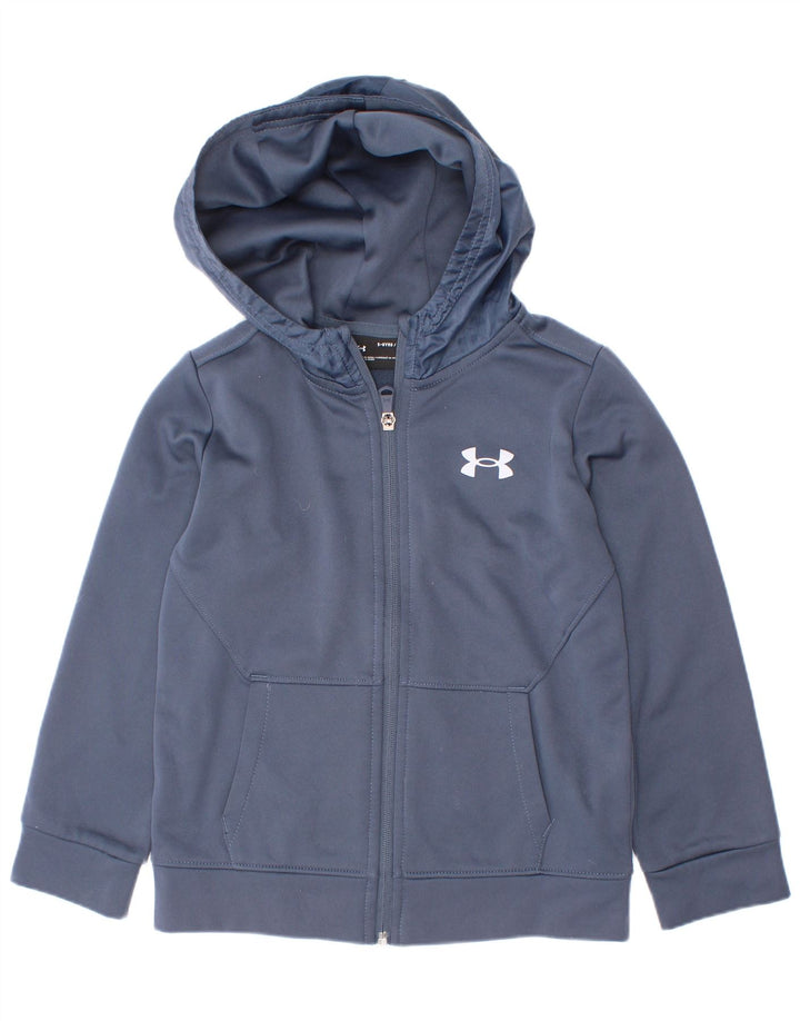 Under Armour Boys Zip Hoodie Sweater 5-6 år Navy Blue Polyester