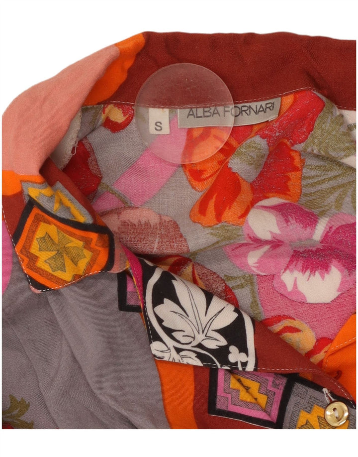 ALBA FORNARI Oversized skjorte til kvinder UK 10 Lille flerfarvet patchwork