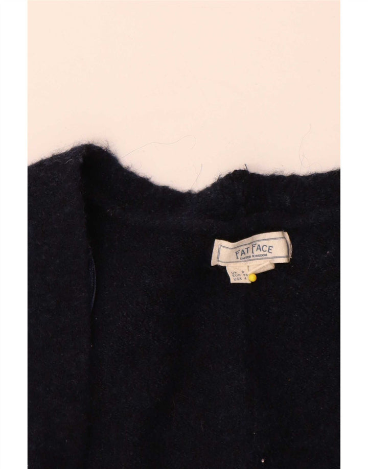 Fat Face Dame Oversized Open Cardigan Sweater UK 8 Small Navy Blue