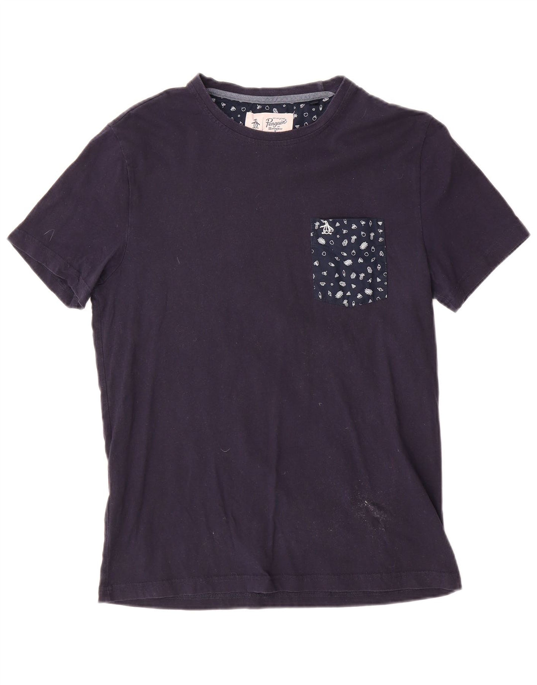 Penguin Herre T-Shirt Top Medium Marineblå Bomuld