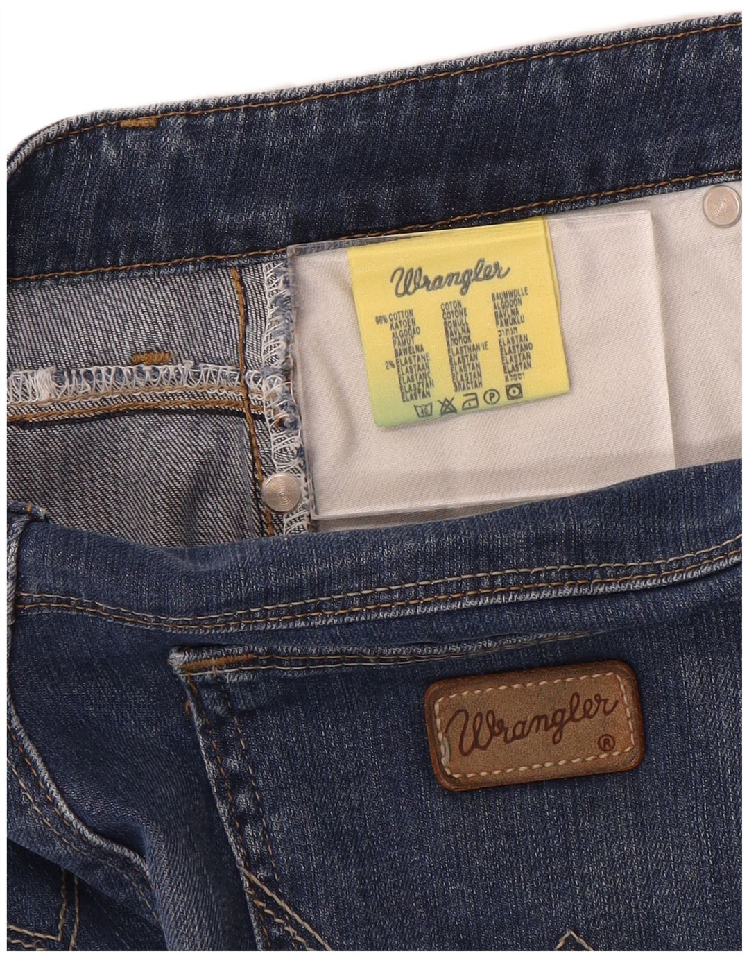 Wrangler Dame Curvy Bootcut Jeans W32 L30 Blå Bomuld