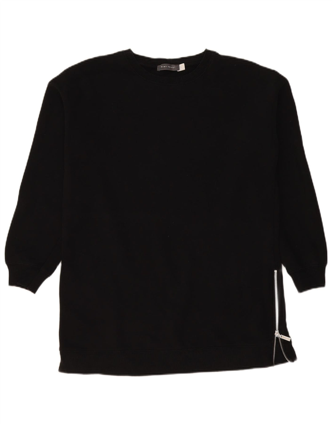 MINT VELVET Womens Longline Oversized Sweatshirt Jumper UK 10 Small Black