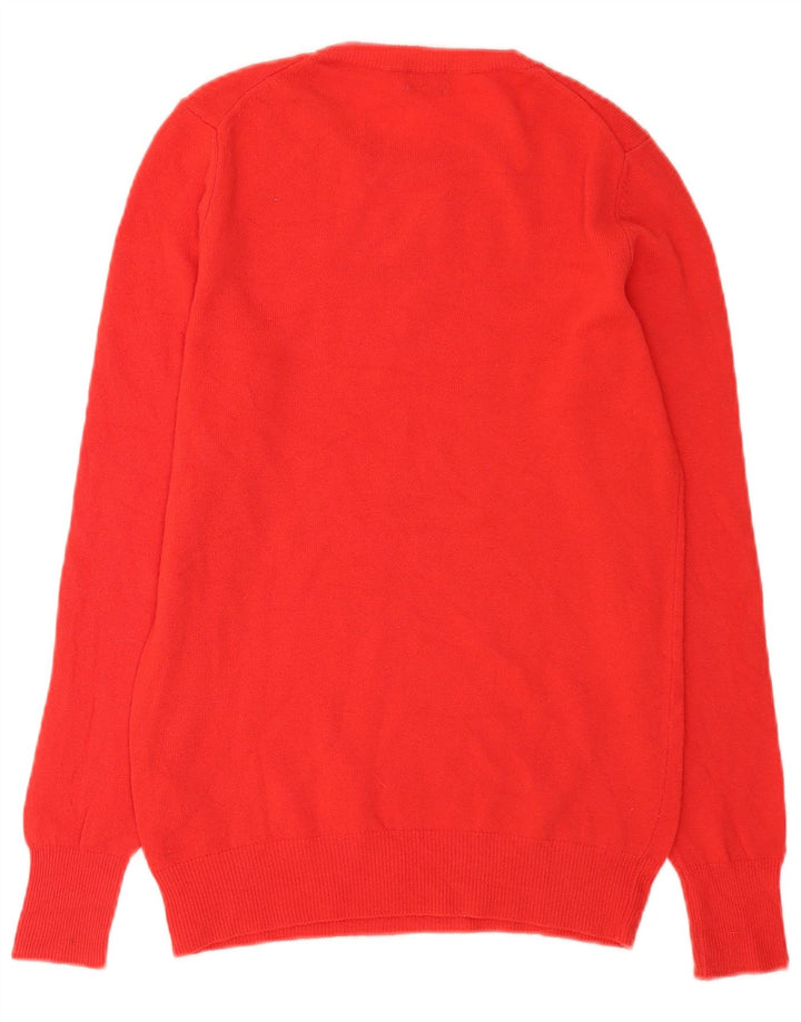 Benetton Dame Jumper Sweater UK 12 Medium Red Virgin Wool