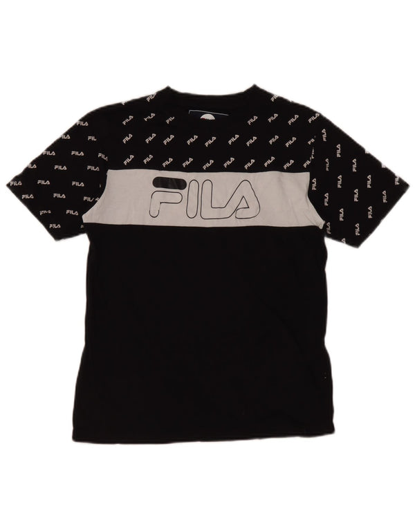 Fila Boys Grafisk T-Shirt Top 12-13 År Sort Bomuld