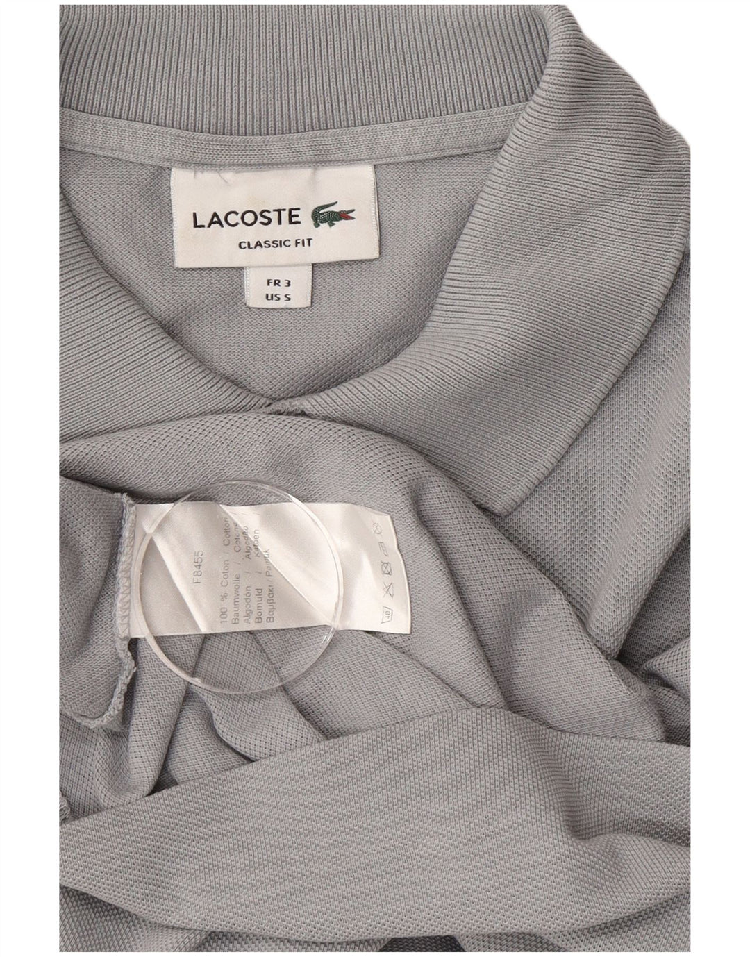 Lacoste Herre Classic Fit Polo Shirt Størrelse 3 Lille Grå Bomuld