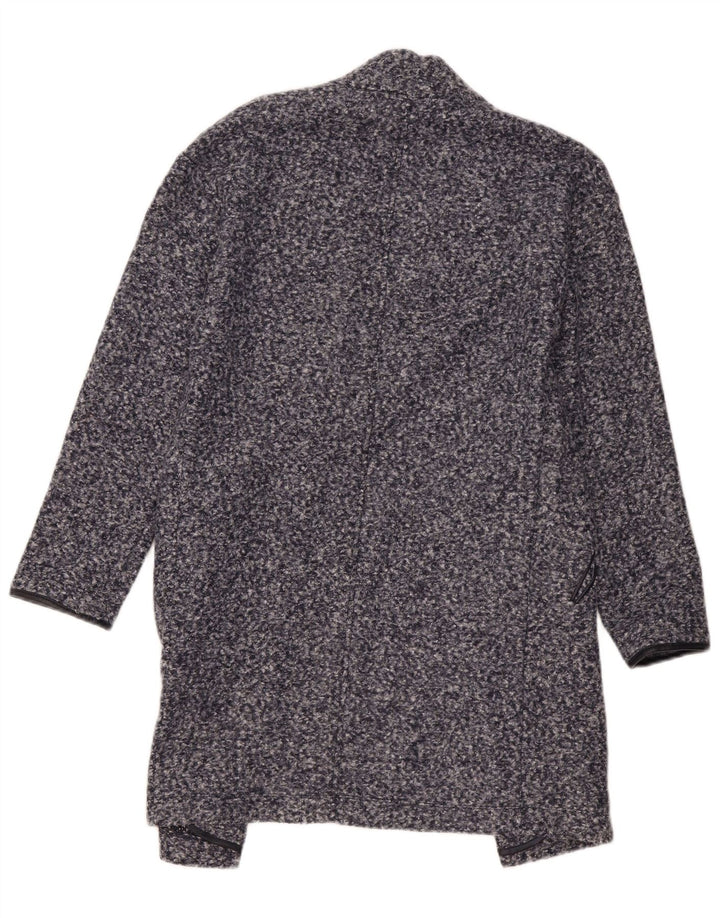 Marks & Spencer Åben overfrakke til kvinder UK 8 Small Navy Blue Flecked Polyester