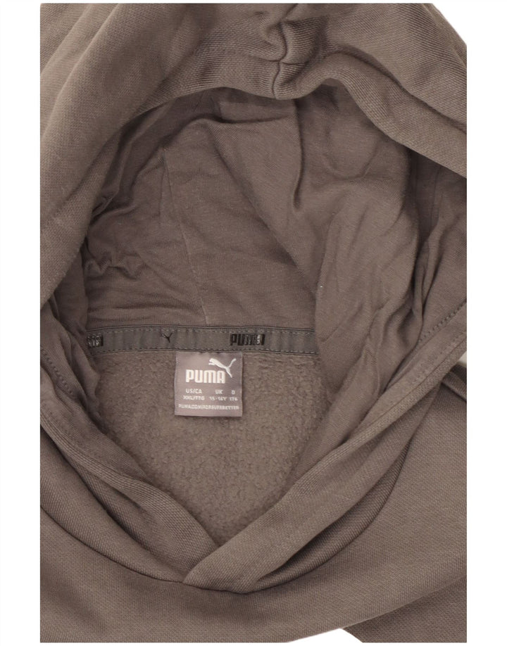 PUMA Grafisk hættetrøje til drenge 15-16 år Grå bomuld
