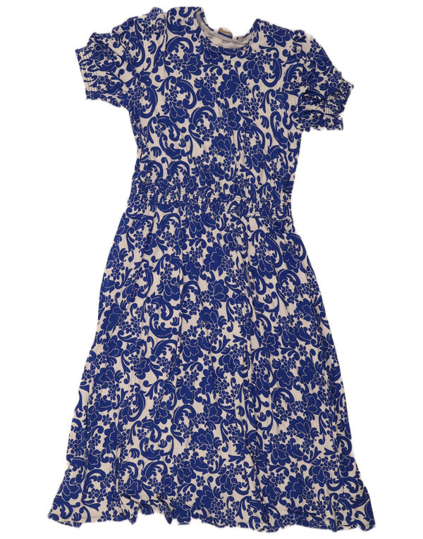 Boden Womens Tiered Dress UK 18 XL Blue Paisley Viscose