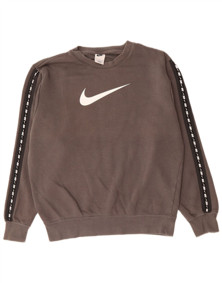 NIKE Mens Loose Fit Graphic Sweatshirt Jumper Small Grey