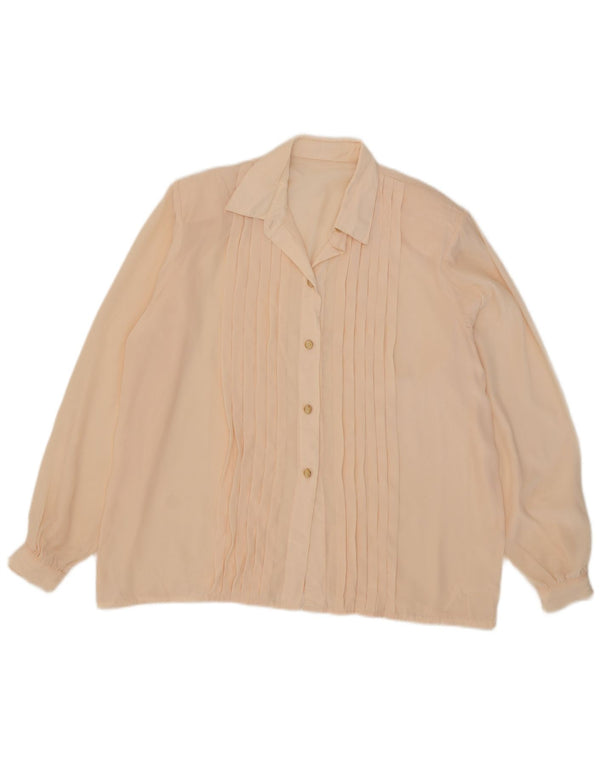 Vintage oversized skjortebluse til kvinder UK 18 XL Pink