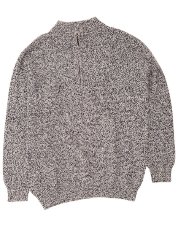Invicta Herre Zip Neck Sweater XL Navy Blue Flecked Bomuld