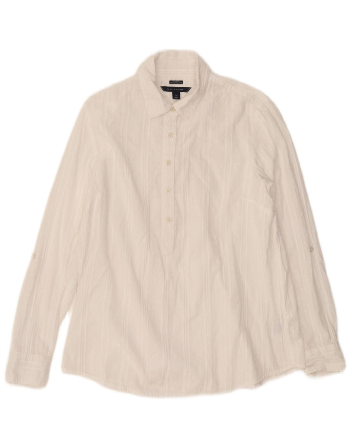 Tommy Hilfiger Dame Relaxed Fit Pullover Shirt UK 10 Small White Striped
