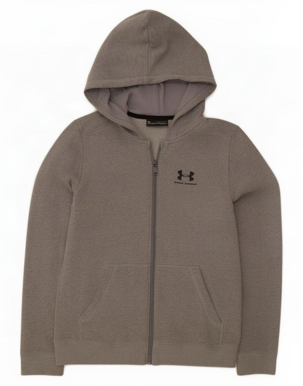 Under Armour Boys Hættetrøje med lynlås 13-14 år XL Grå bomuld