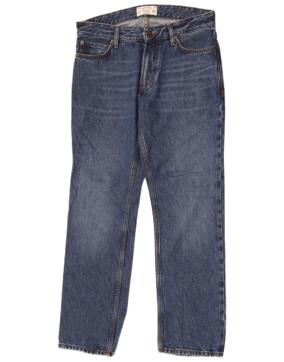 Fat Face Herre Straight Jeans W30 L30 Blå Bomuld