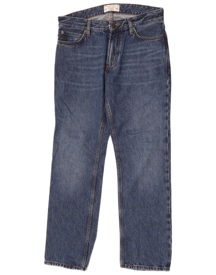 Fat Face Herre Straight Jeans W30 L30 Blå Bomuld