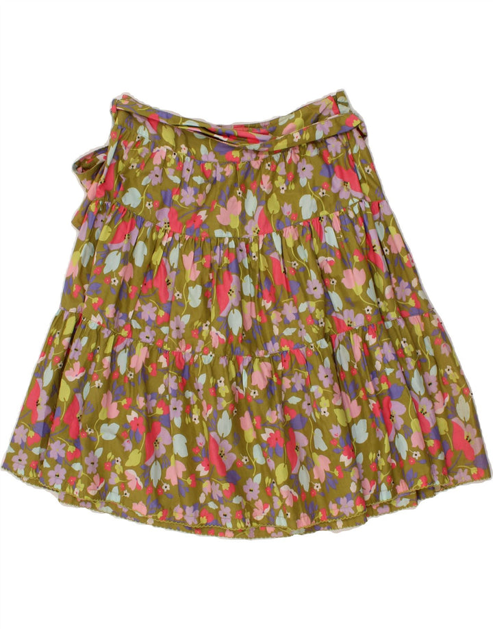 TED BAKER Womens A-Line Skirt Size 2 Small W28  Khaki Floral Vintage Ted Baker and Second-Hand Ted Baker from Messina Hembry 
