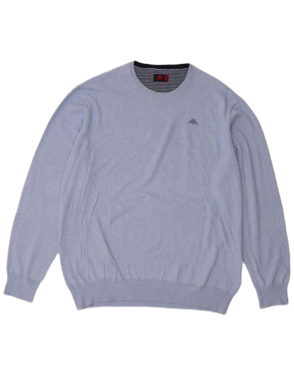 Kappa Herre trøje med rund hals 2XL blå bomuld