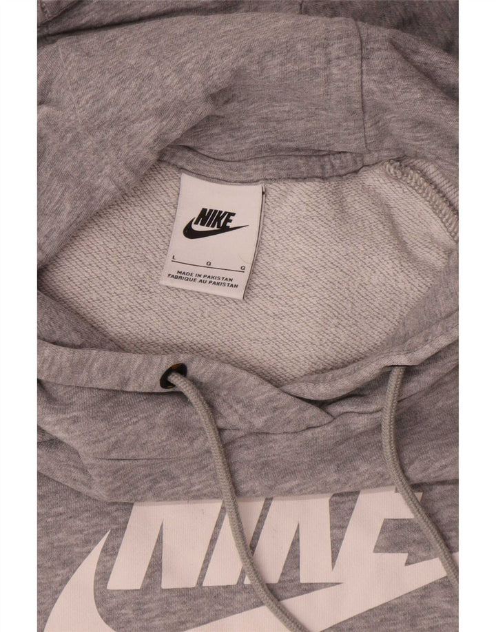 Nike grafisk hættetrøje til mænd, stor grå flækket bomuld