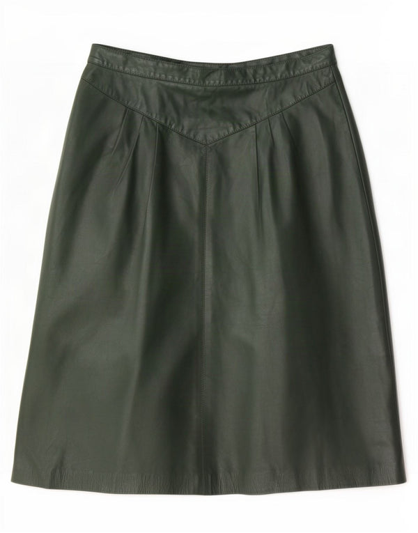 Vintage dame lædernederdel Medium W28 Grøn