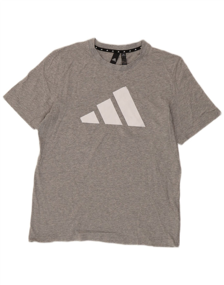 Adidas Herre grafisk T-shirt top mellemgrå bomuld