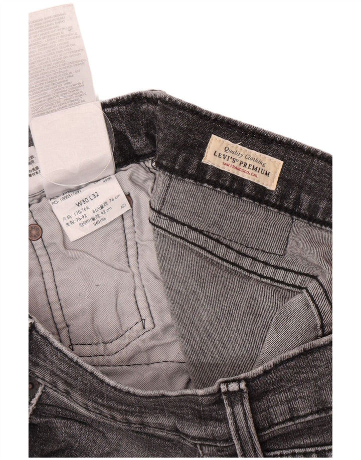 Levi's Slim Jeans til mænd W30 L32 Grå bomuld