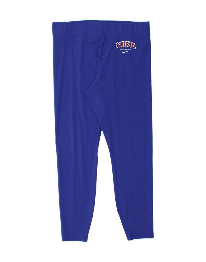 NIKE Womens Athletic Dept Leggings UK 18 XL  Blue Cotton Vintage Nike and Second-Hand Nike from Messina Hembry 