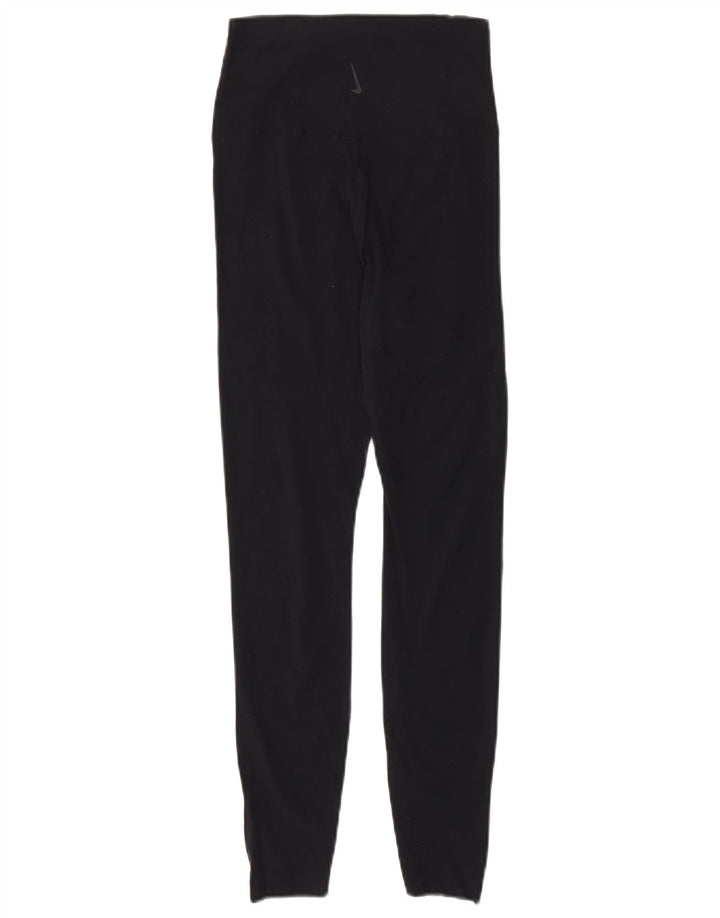 NIKE Womens Dri Fit Leggings UK 8 Small Black Nylon