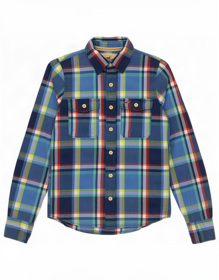 Hollister Herreskjorte Medium Blå Plaid Bomuld
