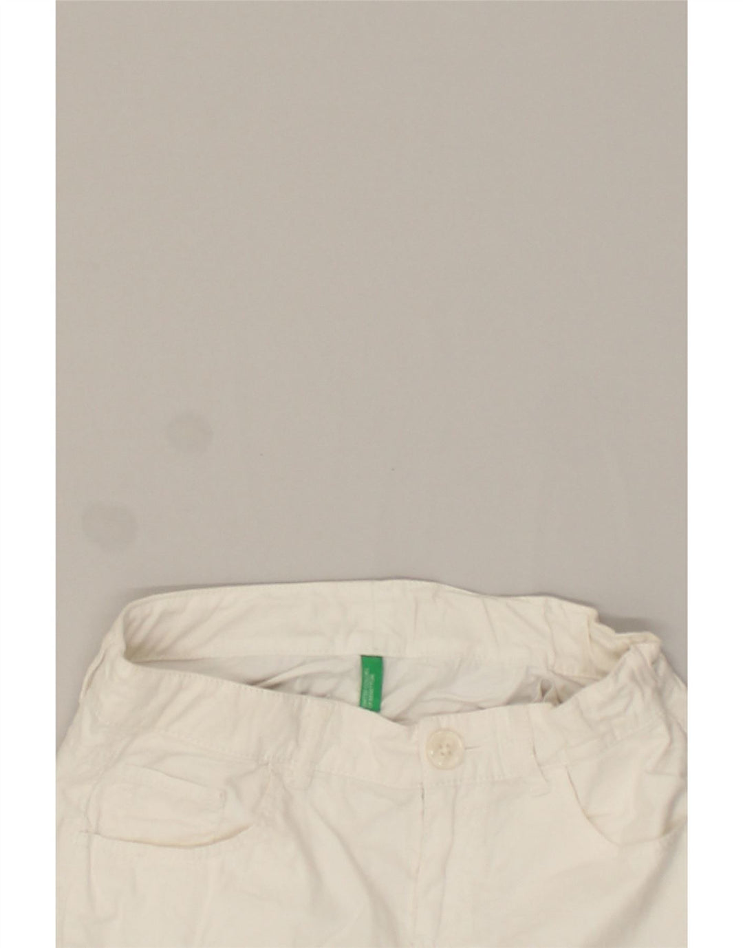 BENETTON Girls Straight Skirt 10-11 Years W28 White Cotton | Vintage Benetton | Thrift | Second-Hand Benetton | Used Clothing | Messina Hembry 