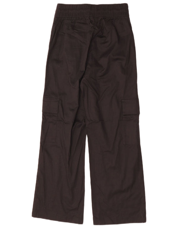 ADIDAS højtaljede Cargo-bukser til kvinder UK 8/10 Small W25 L28 Sort