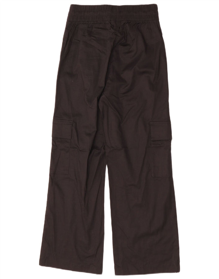 ADIDAS højtaljede Cargo-bukser til kvinder UK 8/10 Small W25 L28 Sort