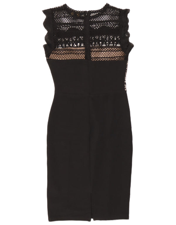 Lipsy Womens Sleeveless Sheath Dress UK 8 Small Black Polyester