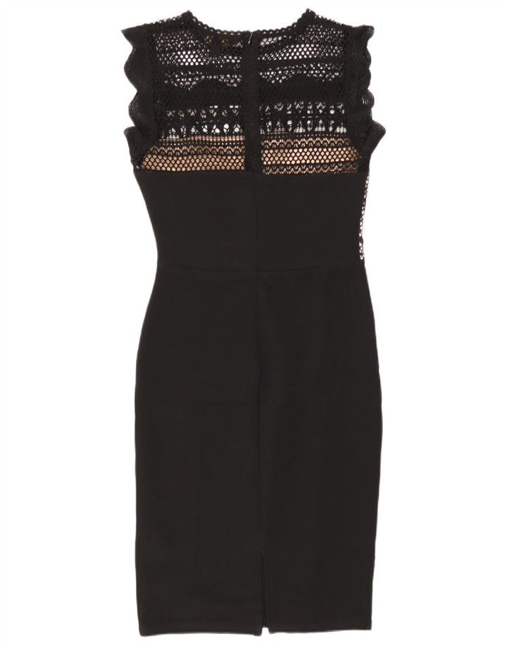 Lipsy Womens Sleeveless Sheath Dress UK 8 Small Black Polyester