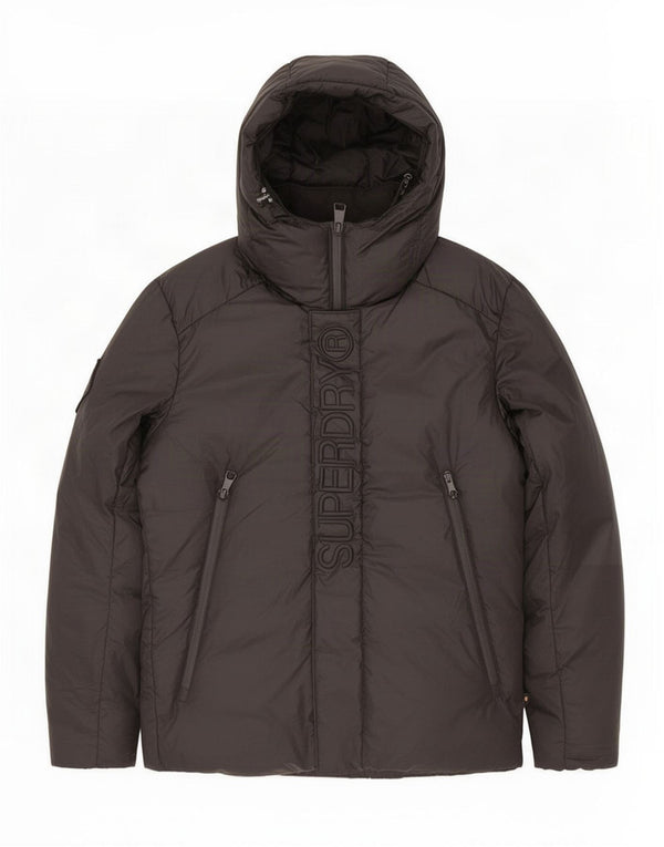 Superdry Herre grafisk polstret hættejakke UK 40 Large Black