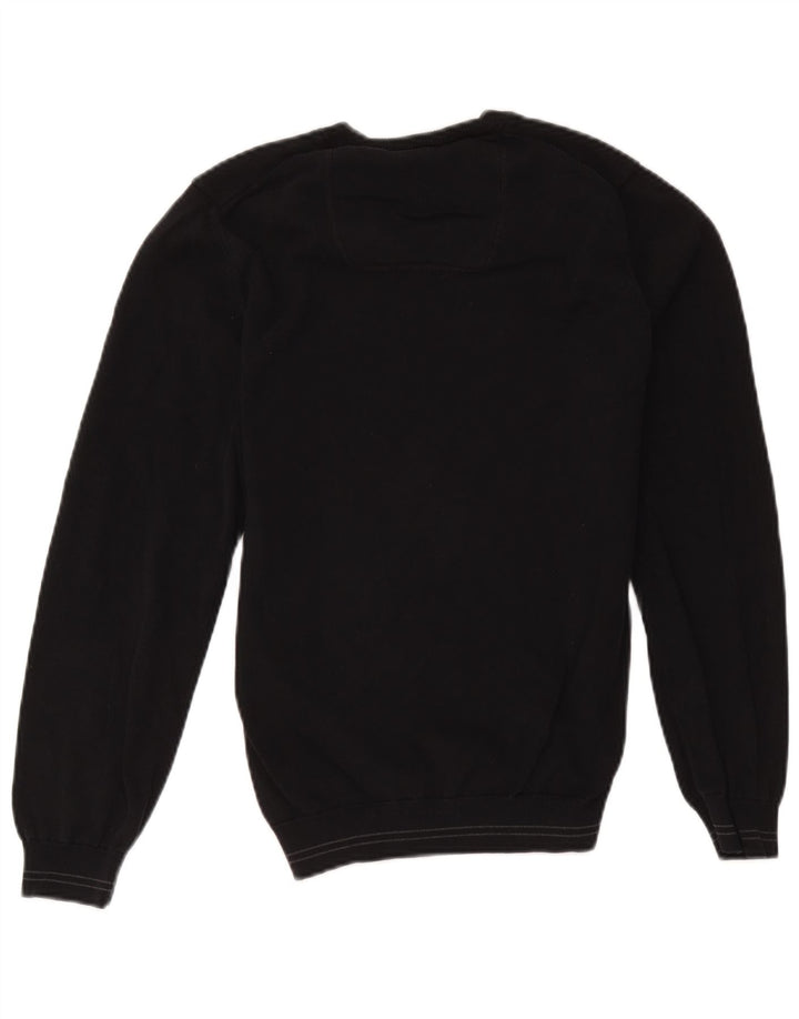 Hugo Boss Herre V-hals sweater lille sort bomuld