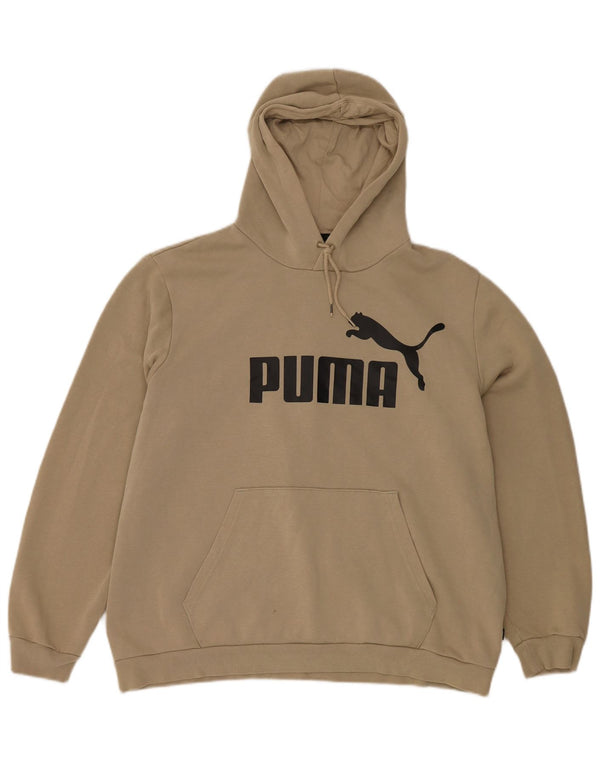 PUMA Grafisk hættetrøje til mænd XL Beige Bomuld