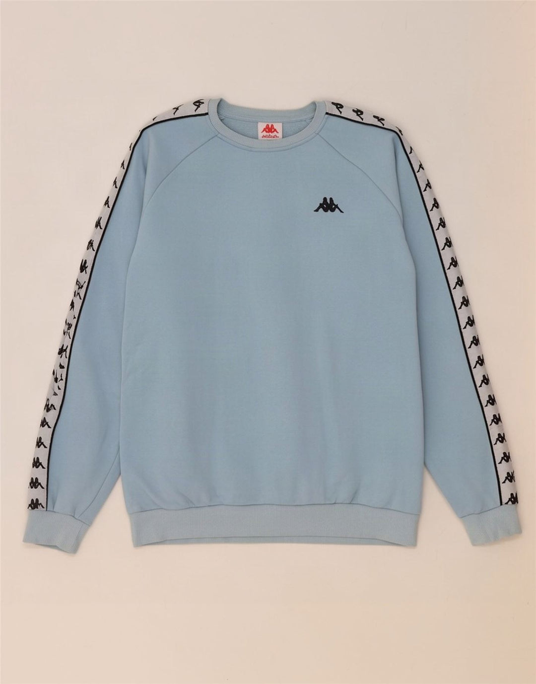 Kappa Herre Grafisk Sweatshirt Jumper Stor Blå Colourblock Bomuld