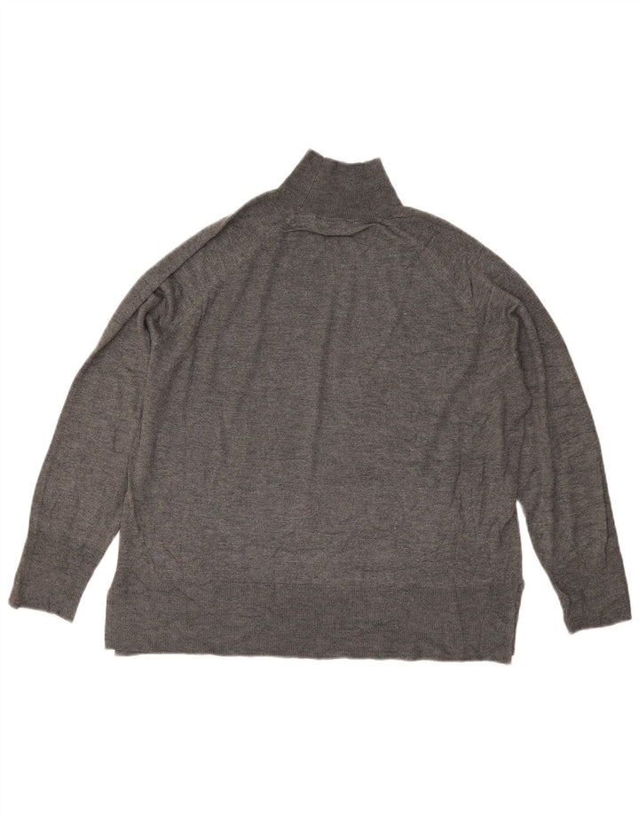 Zara Dame Oversized Turtle Neck Jumper Sweater UK 14 Medium Grey